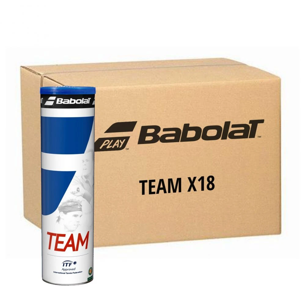 Carton 18 Tubes De 4 Balles Babolat Team 1 Carton 18 Tubes De 4 Balles Babolat Team