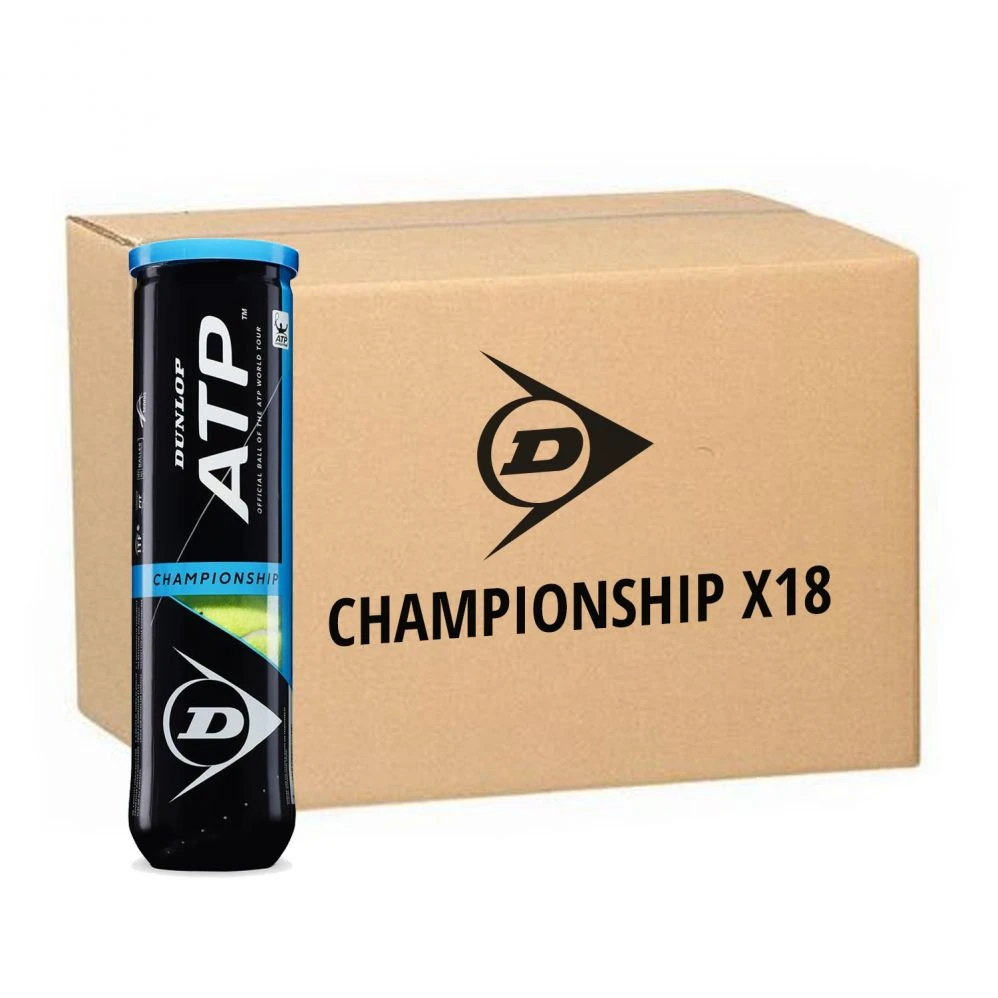 Carton De 18 Tubes De 4 Balles Dunlop ATP Championship 1 Carton De 18 Tubes De 4 Balles Dunlop ATP Championship