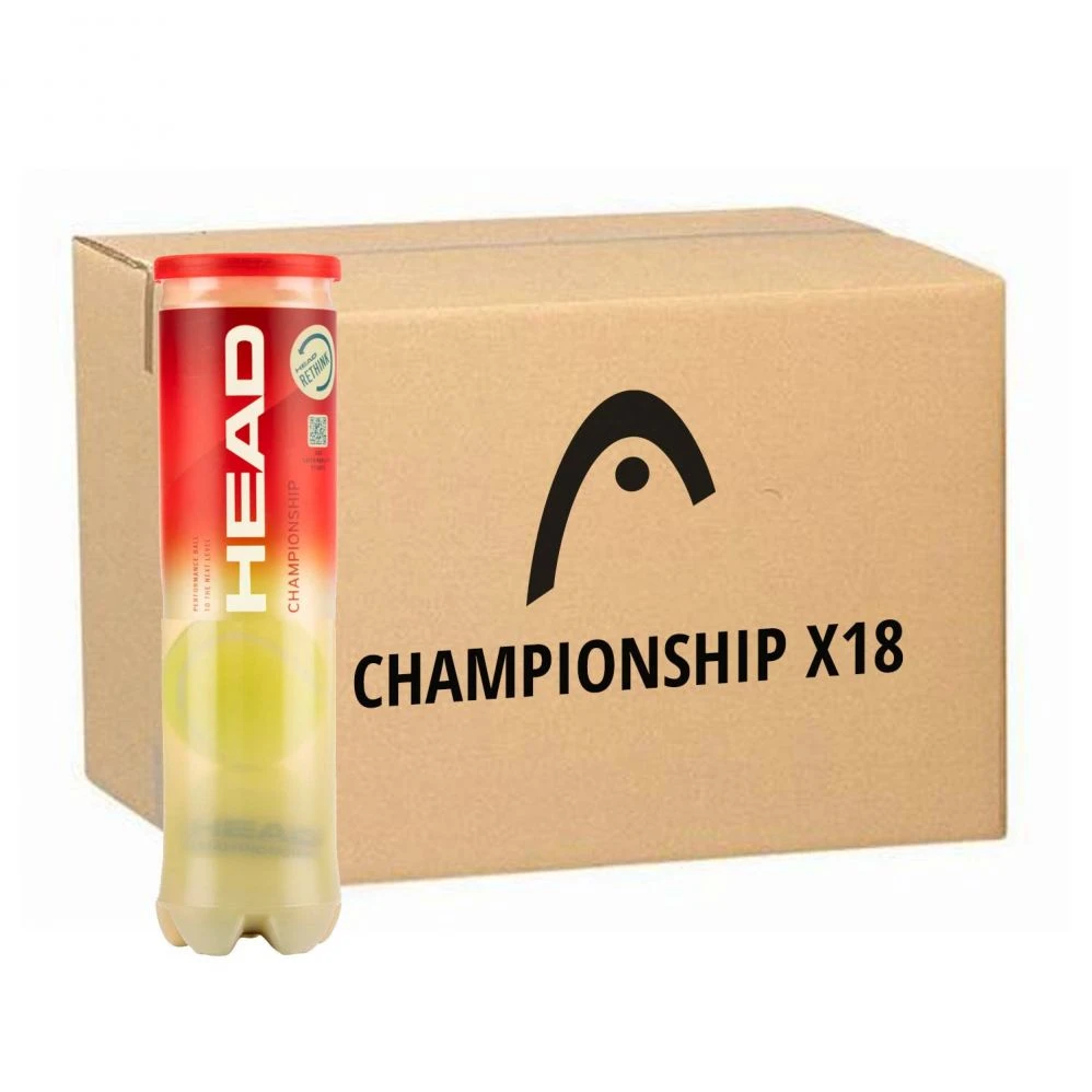 Carton De 18 Tubes De 4 Balles Head Championship 1 Carton De 18 Tubes De 4 Balles Head Championship